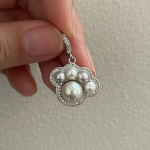 Authentic Akoya Pearl Paw Pendant Silver S925
